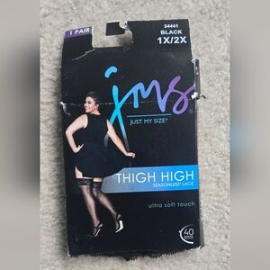 JMS Black Thigh High Stockings Size 1X